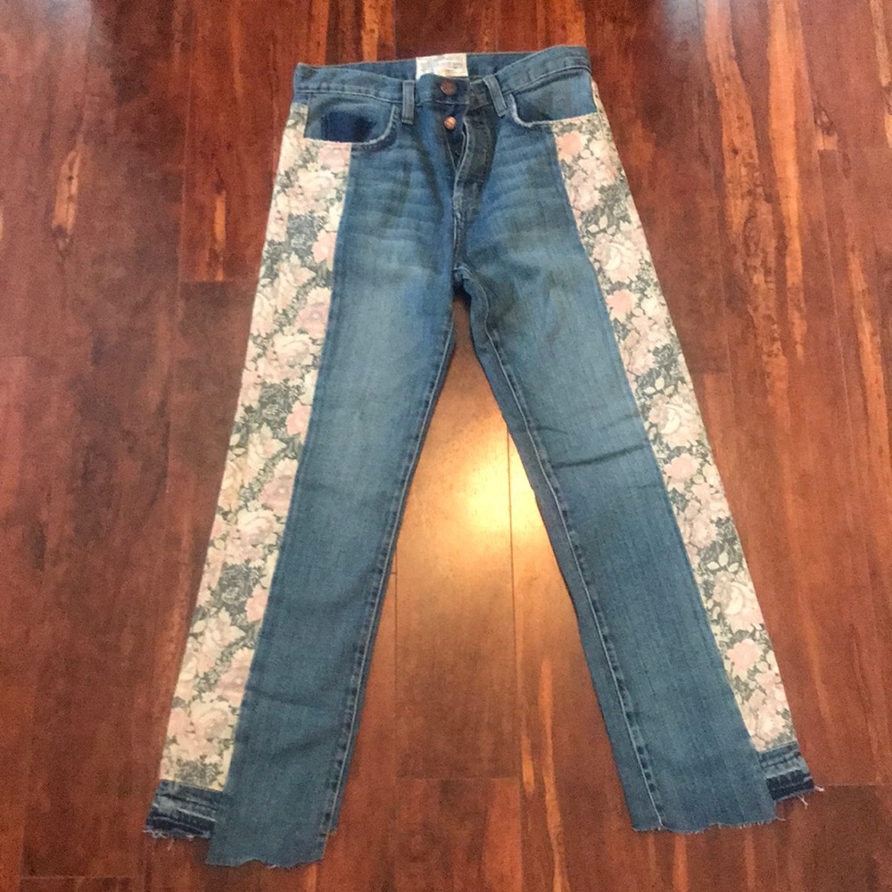 Women’s Current Elliot deconstructed crop jeans